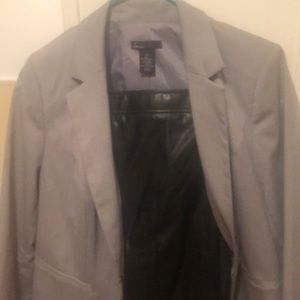 Grey stripped Blazer and Rod & Ali faux  skirt